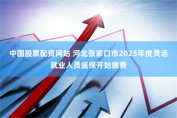 中国股票配资网站 河北张家口市2025年度灵活就业人员医保开始缴费