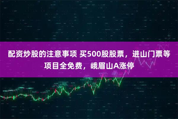 配资炒股的注意事项 买500股股票，进山门票等项目全免费，峨眉山A涨停